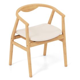 Bamboo Leisure Chair with Armrest and Curved Backrest