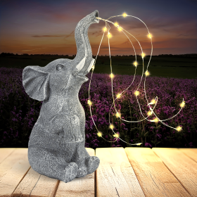 Solar Garden Elephant LED Light, Watering Decorative Animal Statue, Fairy Garden Accessory, Courtyard & Balcony Decoration, Christmas Gift