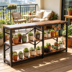 3-Tier Console Table 70.9 Inch Long Foyer Sofa Table with Storage Shelves Living Room Decor Hallway Organizer