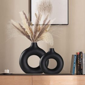 Black Ceramic Vase for Modern Home Decor