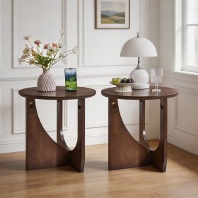 100% solid wood edge table 2-piece set, natural wooden edge table, simple center table, living room minimalist decor table