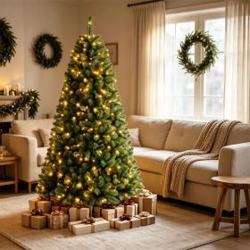 6 FT Pre-Lit Artificial Christmas Tree with 350 Dual Color LED Lights