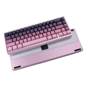 Aluminum Block 65-Key Tri-Mode Mechanical Keyboard (Option: Peach Pink)