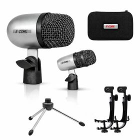 5 Core Conga Mic Snare Tom Set Professional XLR Cardioid Condenser Instrument Microphone Kit (Option: Silver)