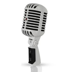 5 Core Classic Retro Microphone Dynamic (ALL METAL BODY) - Old Vintage Style Unidirectional Cardioid Mic W/ XLR Input Universal Stand Compatible (Option: White)