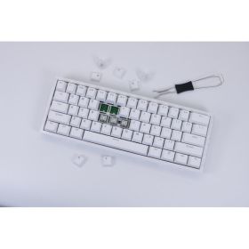 NJ61 Hollow Single-Mode Mechanical Keyboard (Option: White front engraving)