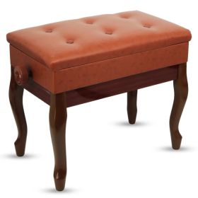 5 Core Piano Bench 3" Padded Cushioned Stool Wooden Heavy Duty Adjustable Musician Chair W Storage - PNB WD HD CML BR (Option: PNBWDHDCMLBR)