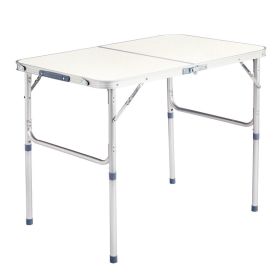 3ft Portable Aluminum Folding Table 90-60cm (Option: White)