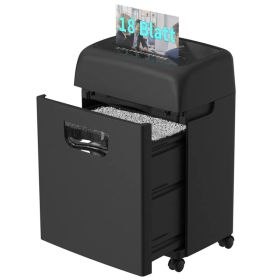 Woolsche Paper Shredder For Home,18-Sheets Cross Cut With 5.28 Gallon Pull Out Bin,P-4 Security Level, Shred Paper And Credit Card And CD,Ultra-q (Option: Black)