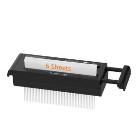 Small Paper Shredder For Home, 6 Sheet Strip Cut Paper Shredder Without Basket,Portable Shredder Extendable Arm Design With Overheat Protection F (Option: Black)