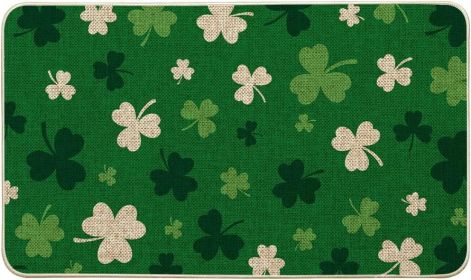 Mode Green Cute Shamrock St. Patrick's Day Doormat, Home Decor Low-Profile Switch Rug Door Mat Floor Mat for Indoor Outdoor 17x29 Inch (size: 17" x 29" Green)