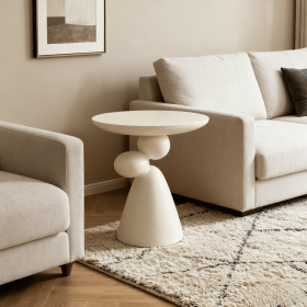 Lucky Stone End Table, Fiberglass Side Table, Modern Minimalist Corner Table, Coffee table with Decoration, Home Decor for Living Room, Bedroom (Color: as Pic)