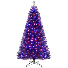 6/7/8 Feet Artificial Christmas Tree with 6 Lighting Modes and Spooky Sounds (size: 8 ft)