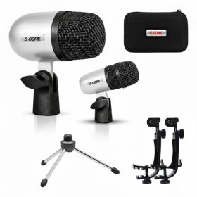 5 Core Conga Mic Snare Tom Set Professional XLR Cardioid Condenser Instrument Microphone Kit (Option: White)
