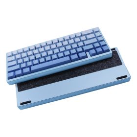 Aluminum Block 65-Key Tri-Mode Mechanical Keyboard (Option: Sea Salt Blue)